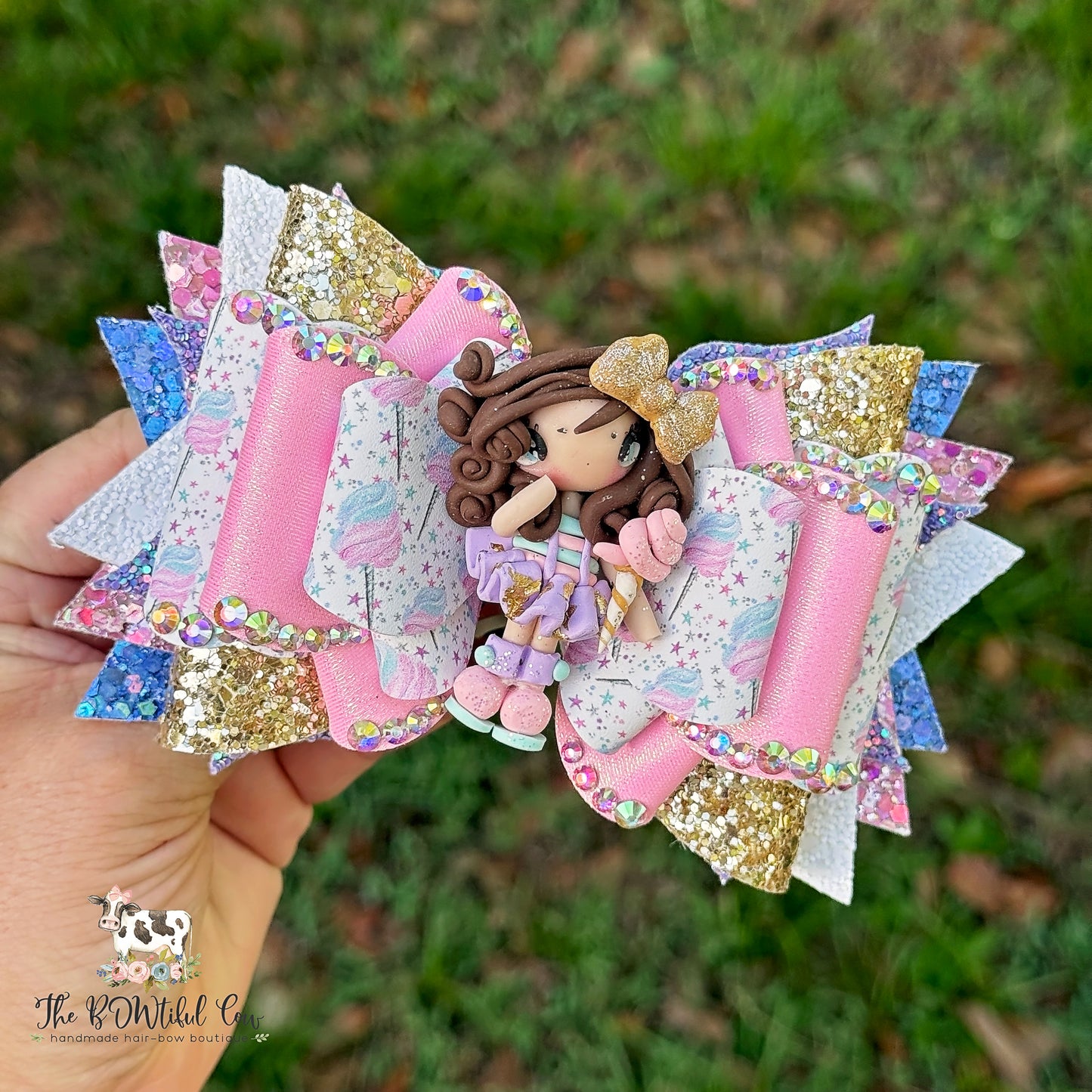 Ice Cream Faux Leather OTT Bow