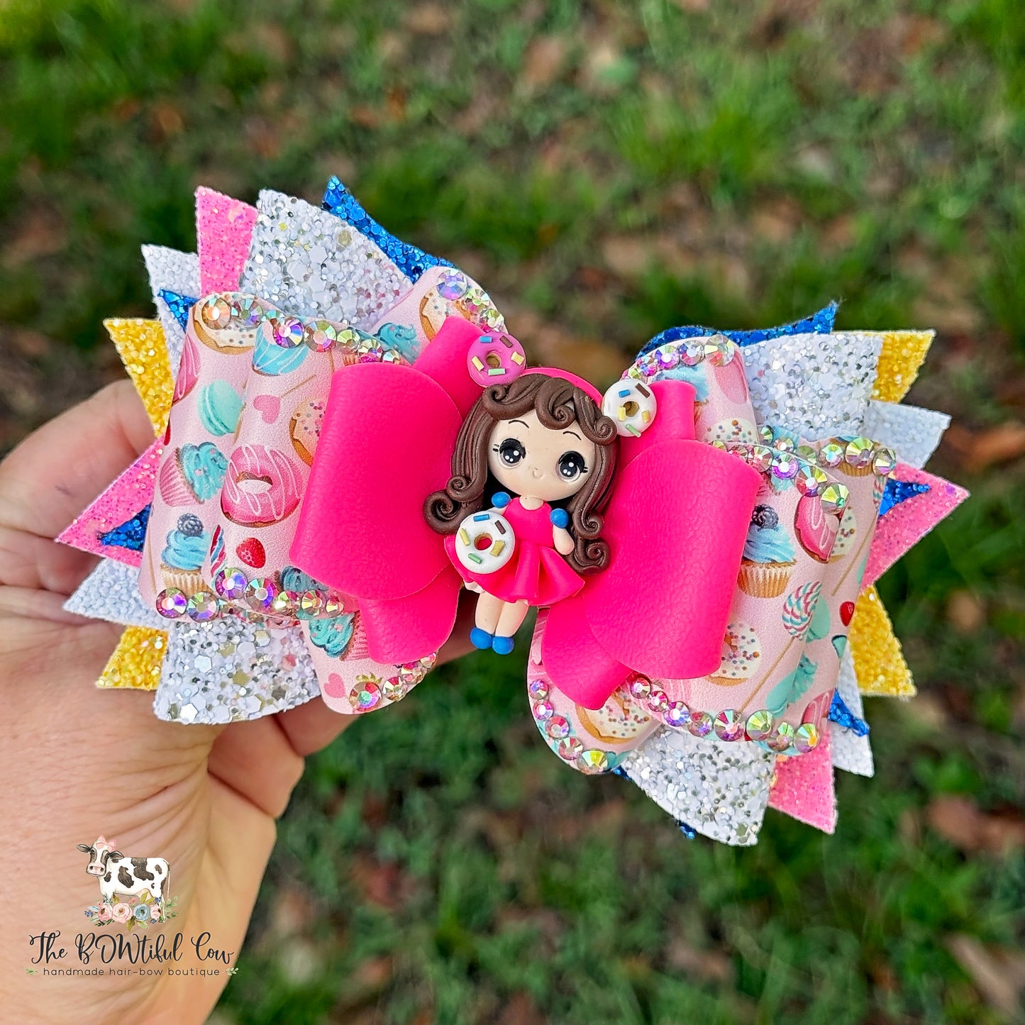 Donut Faux Leather OTT Bow