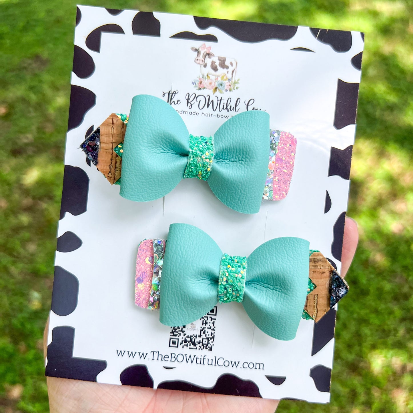 Back to School Pencil Bow Pigtails