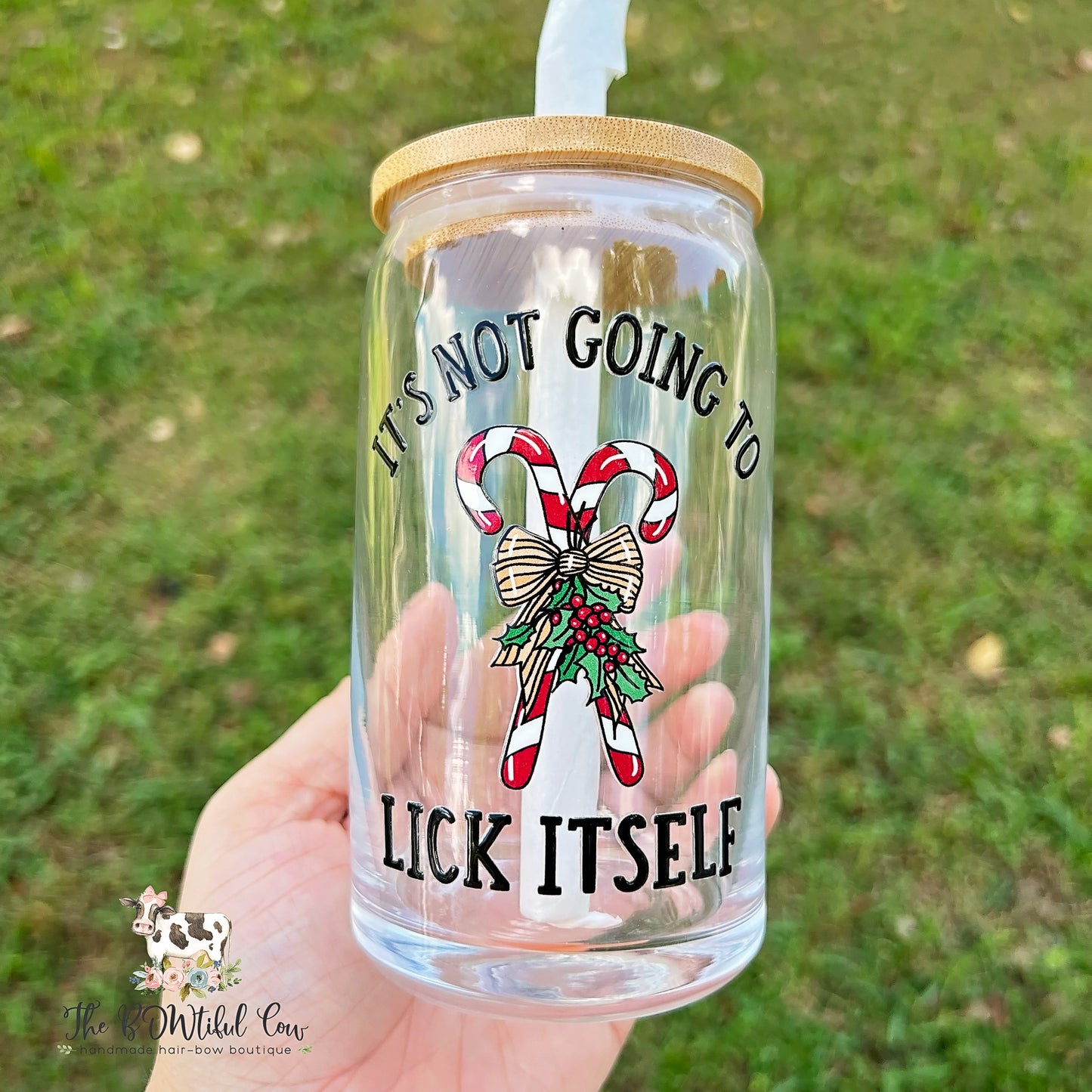 Candy Cane Glass Tumbler
