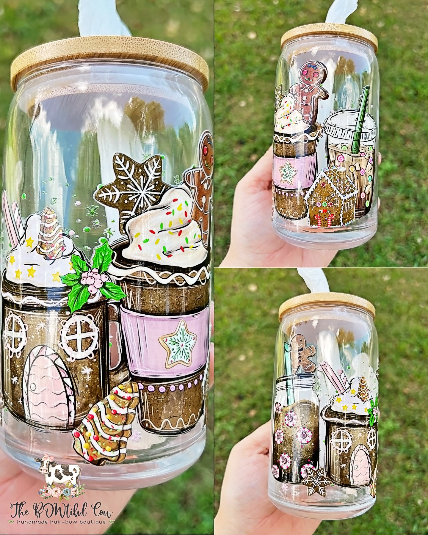 Coffee and Christmas Glass Tumbler