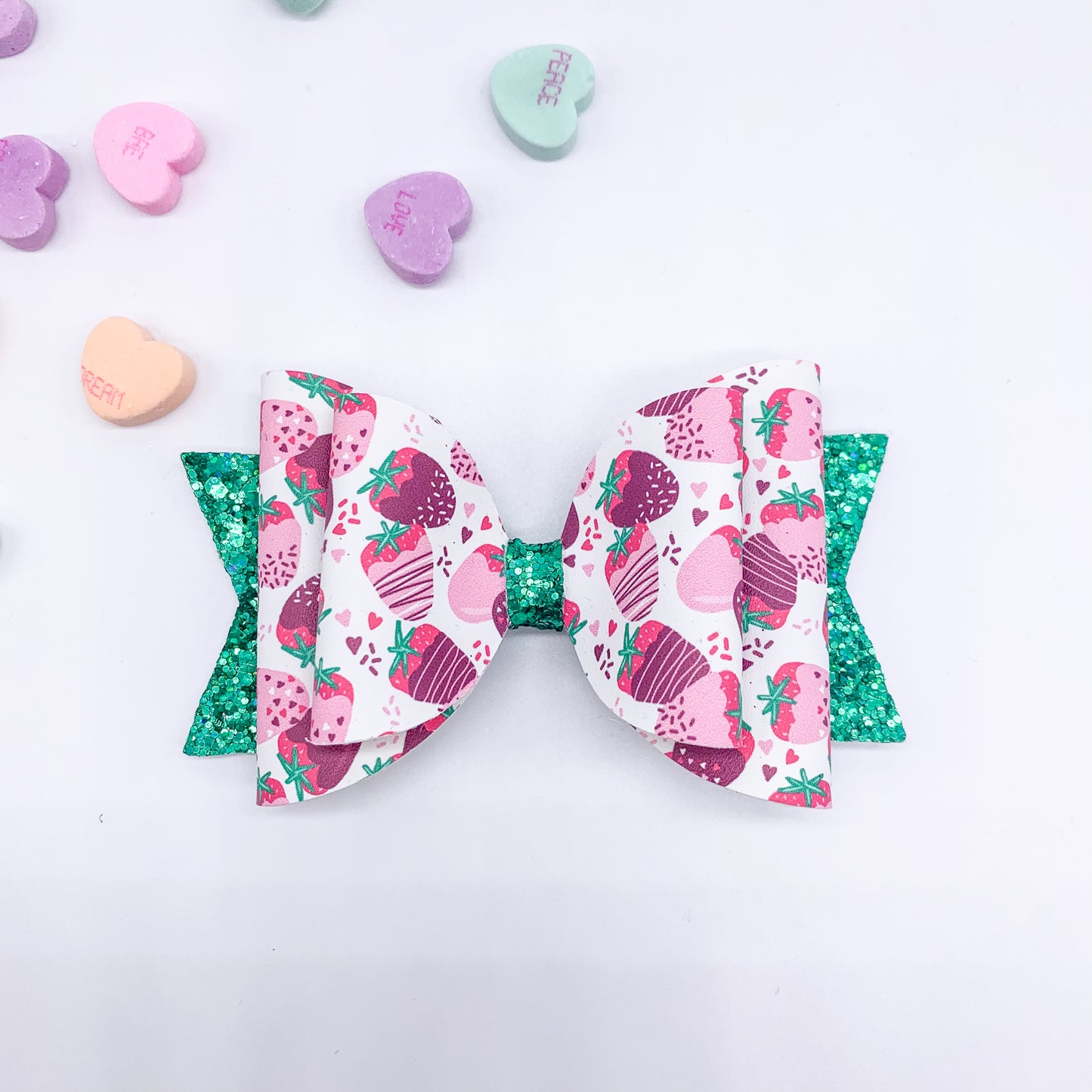 Chocolate covered Strawberries Daisy Hair Bow