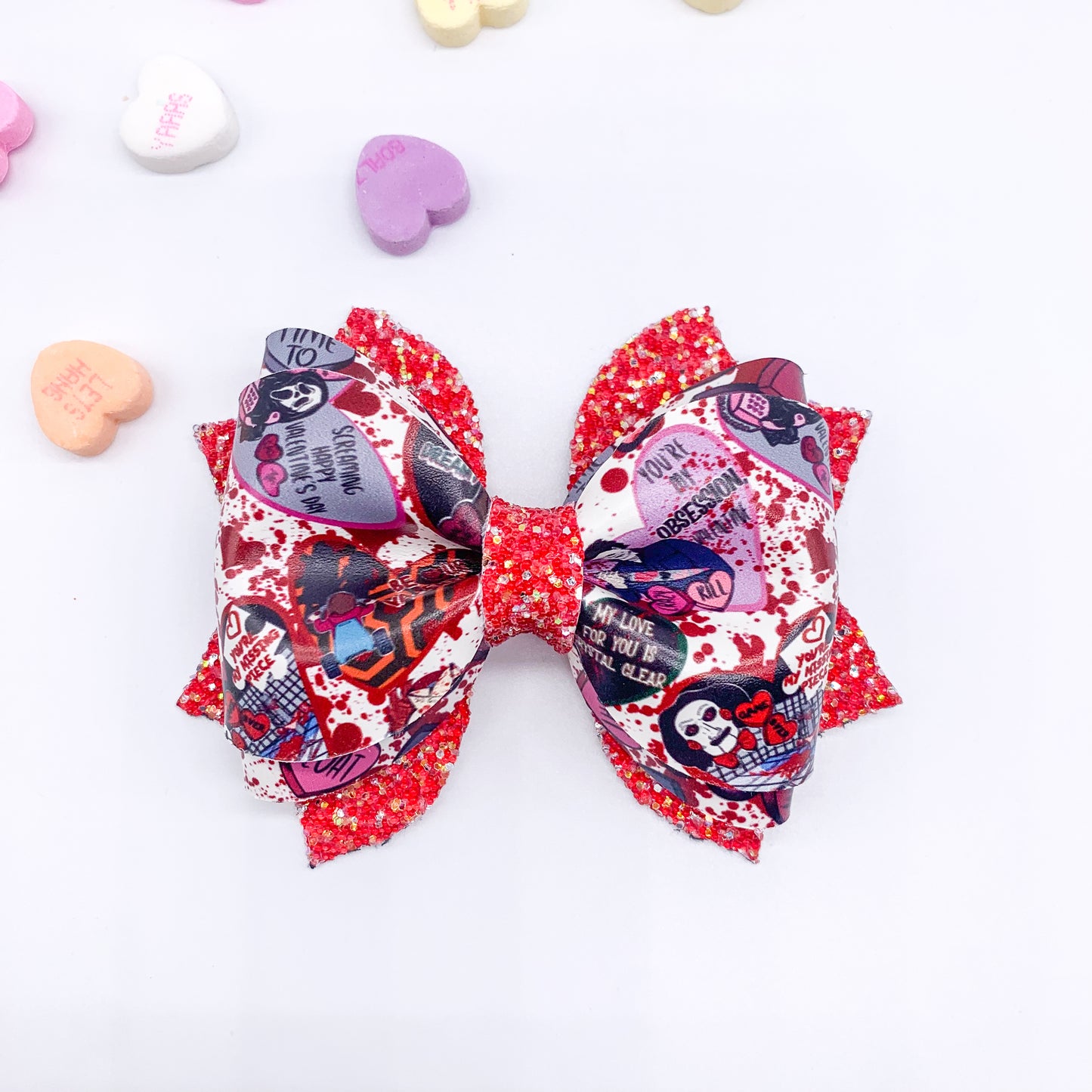 Horror Mash Up Valentines Clementine Hair Bow