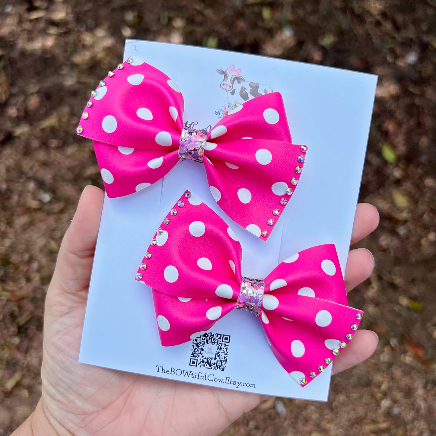 Pink Polka Dot OTT Pigtails