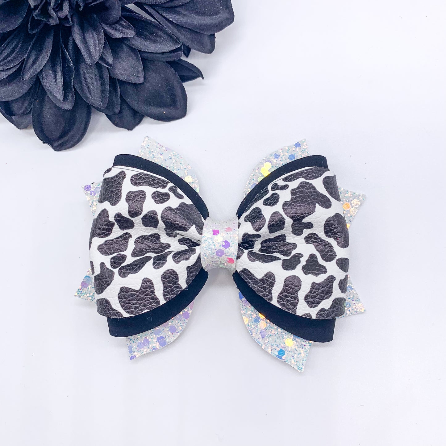 Cow Print Clementine Hair Bow