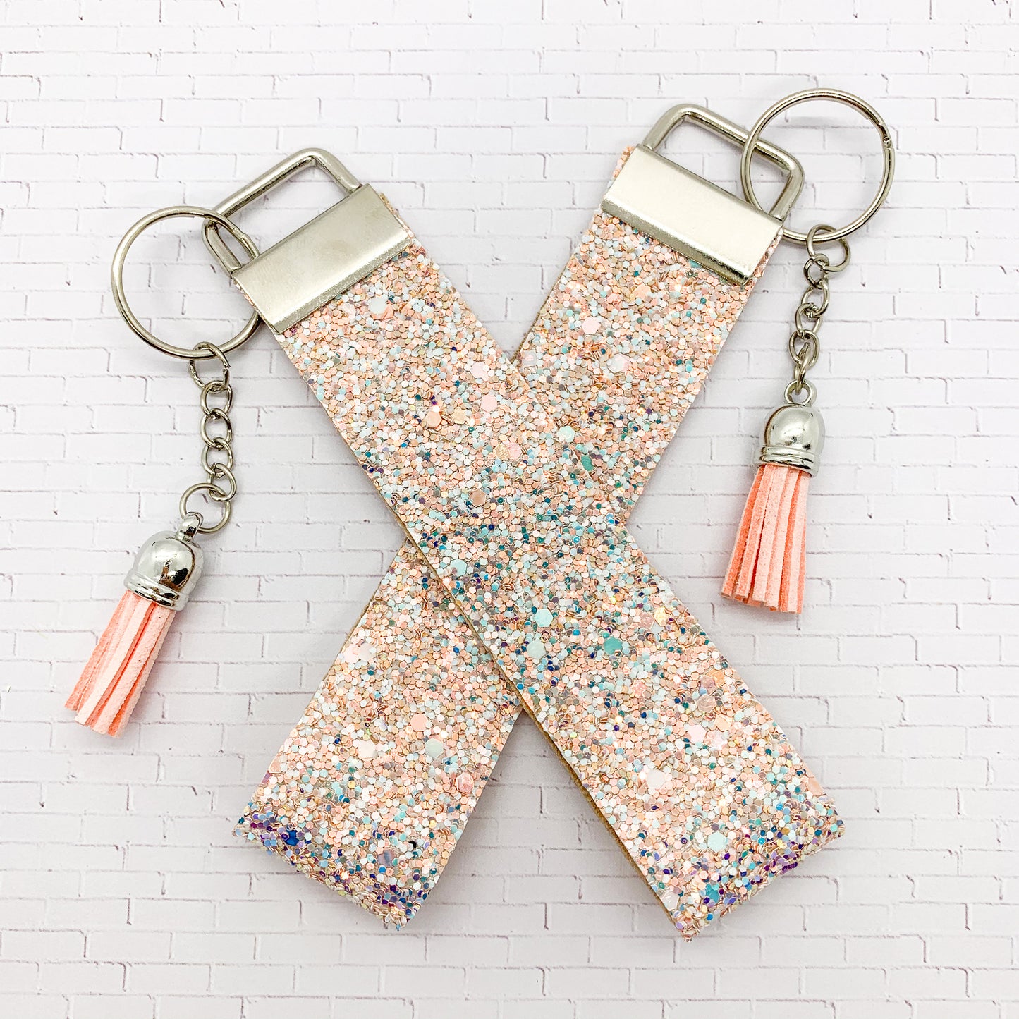 Glitter Faux Leather Keychain/Wristlet