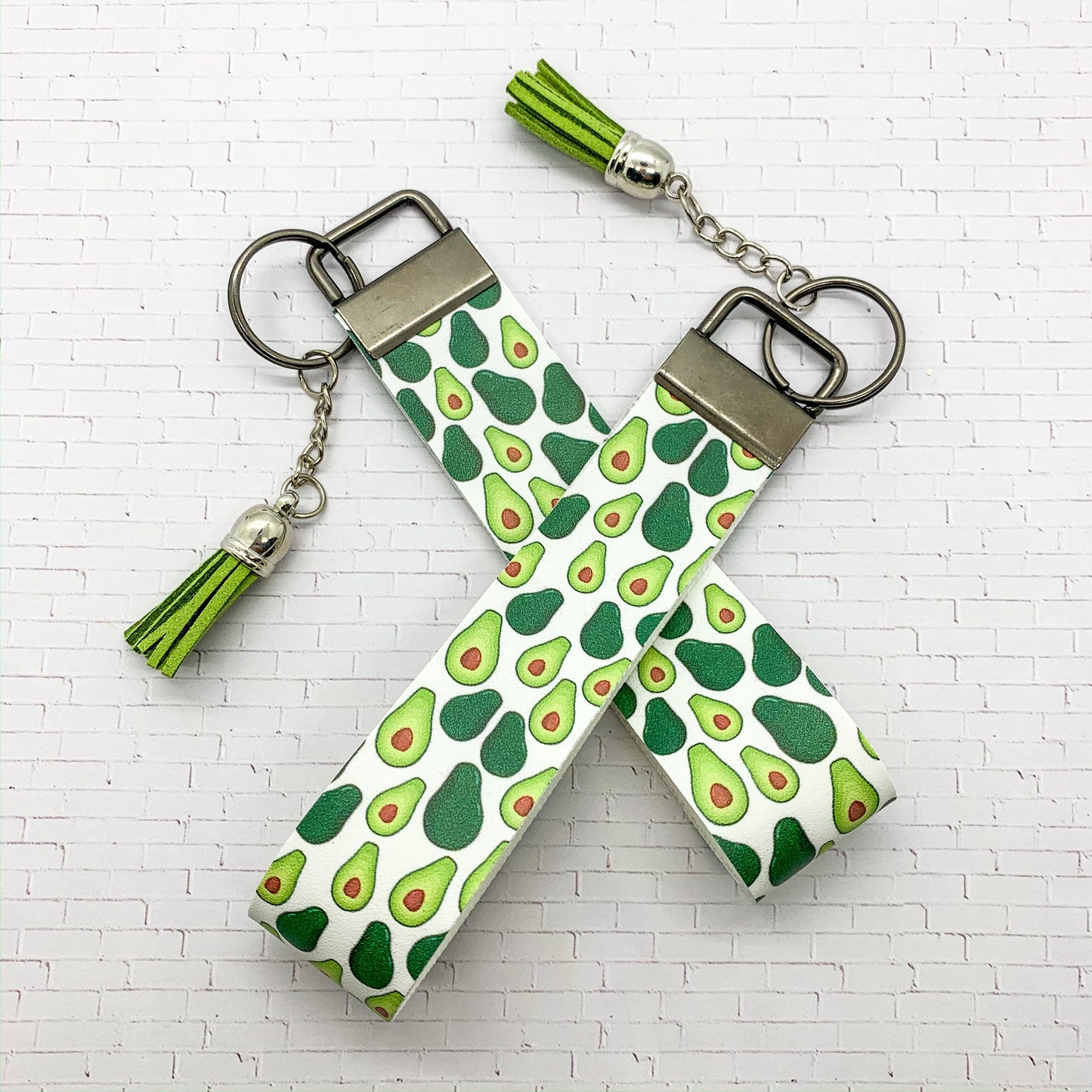 Avocado Faux Leather Key Chain, Avocado Key Chain, Cinco de Mayo Key Chain