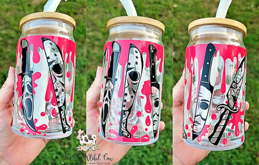 Horror Knives Glass Tumbler