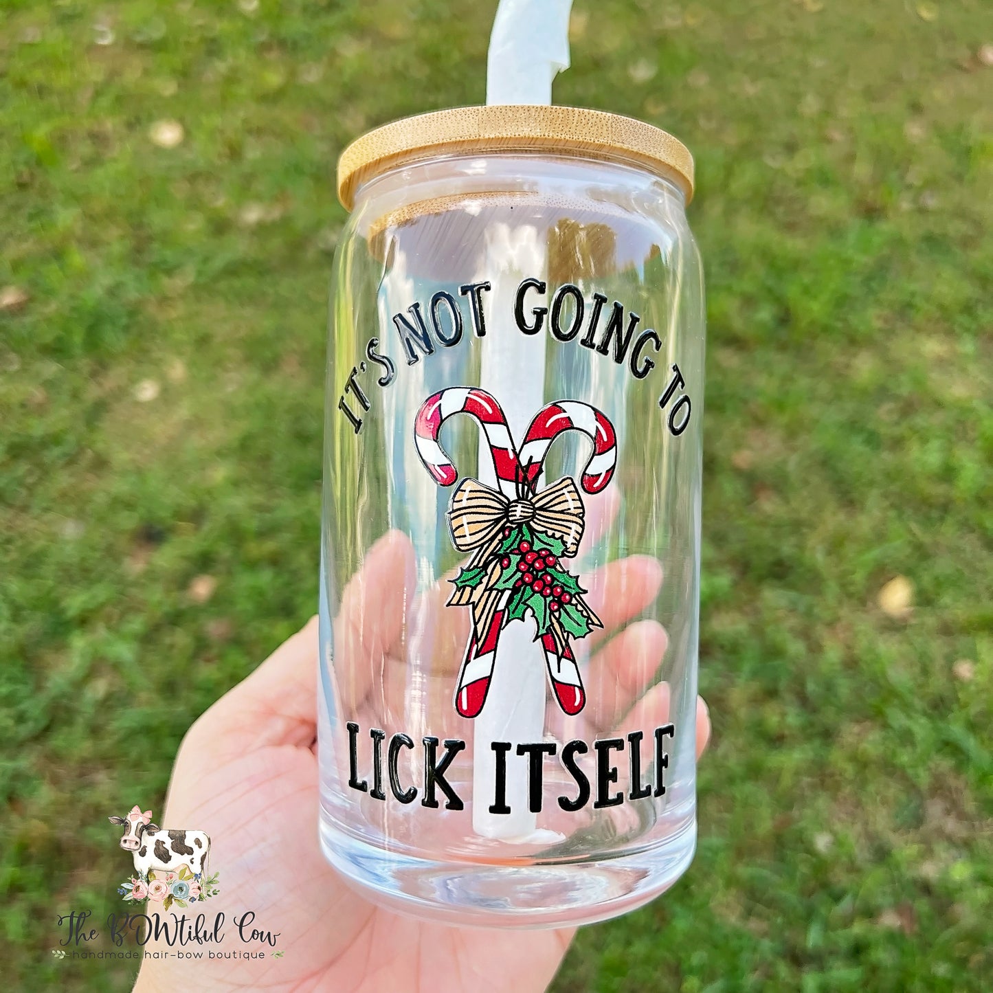 Candy Cane  Glass Tumbler