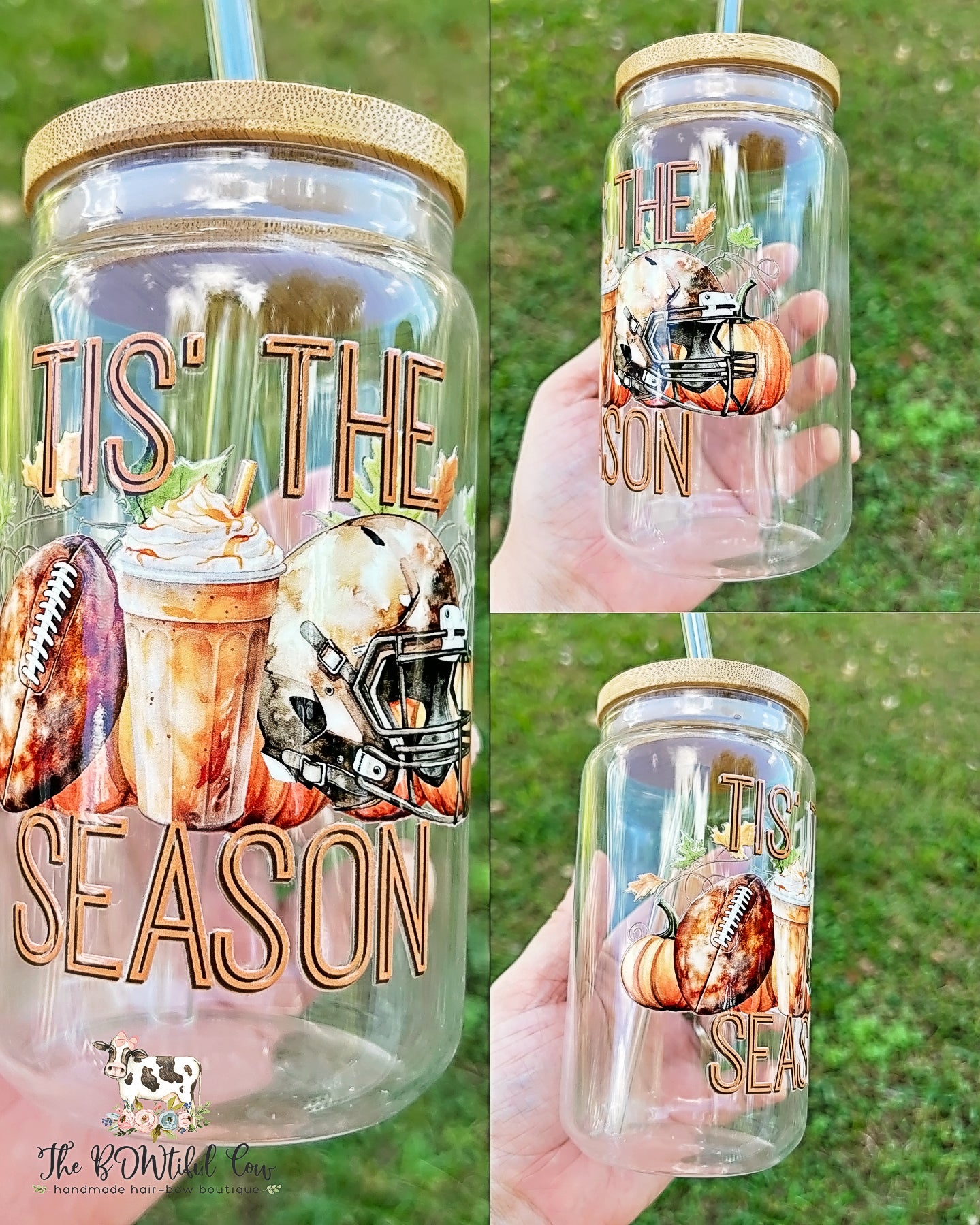 Football Season Glass Tumbler