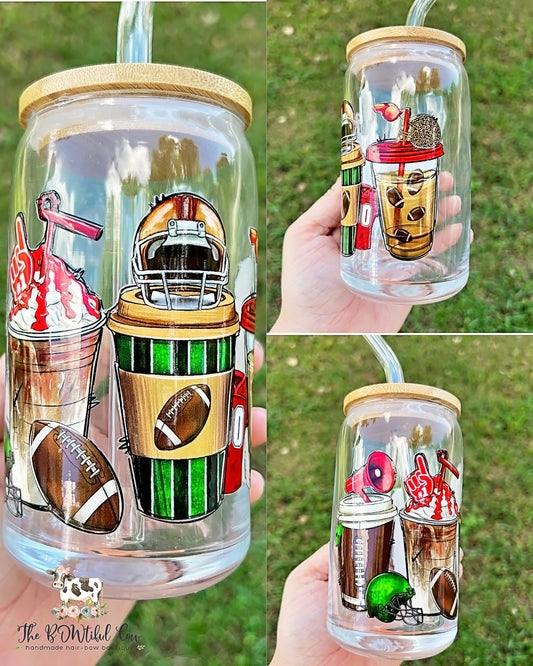 Football Season Glass Tumbler