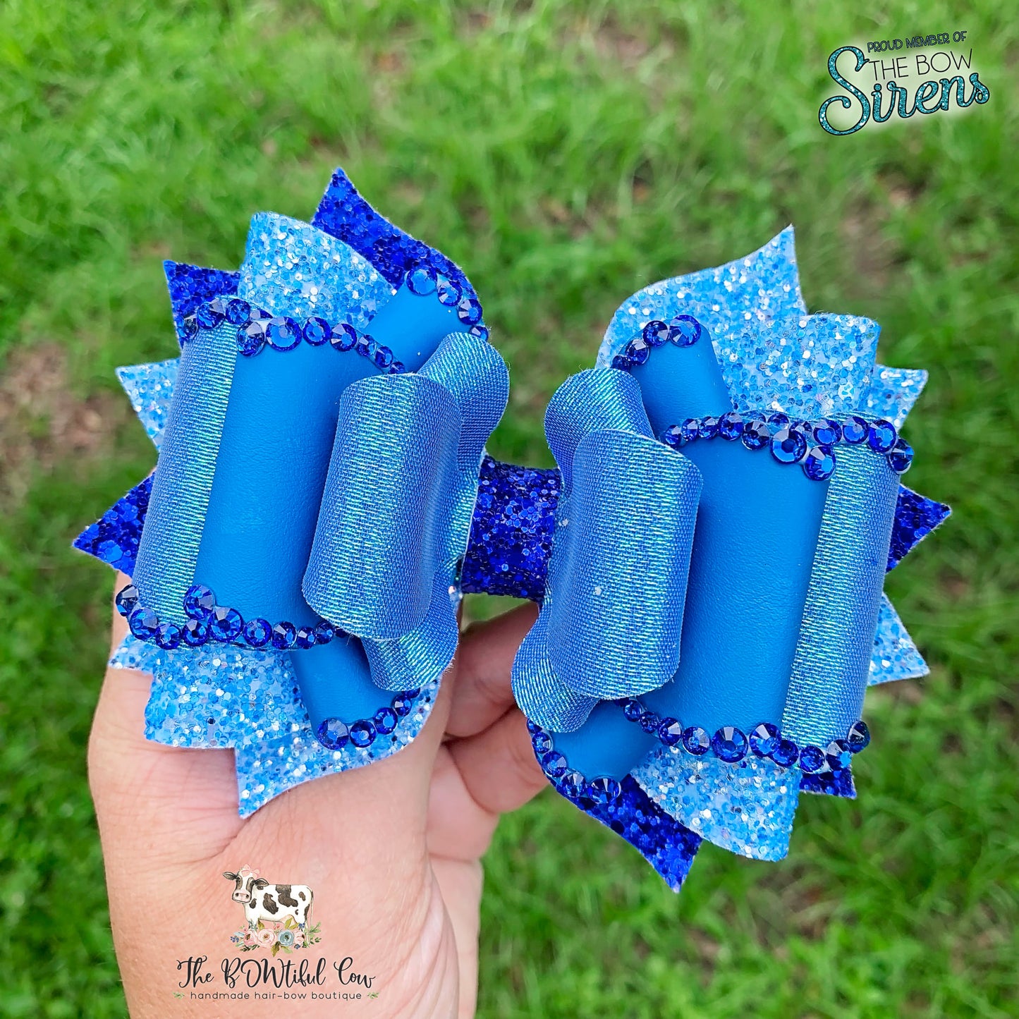 Blue Solid Color OTT Hair Bow