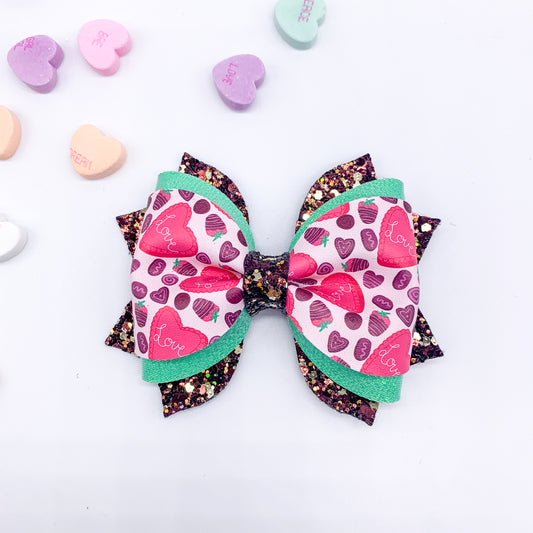 Love and Chocolate Clementine Hair Bow