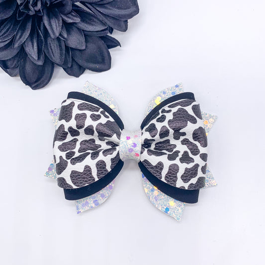 Cow Print Clementine Hair Bow