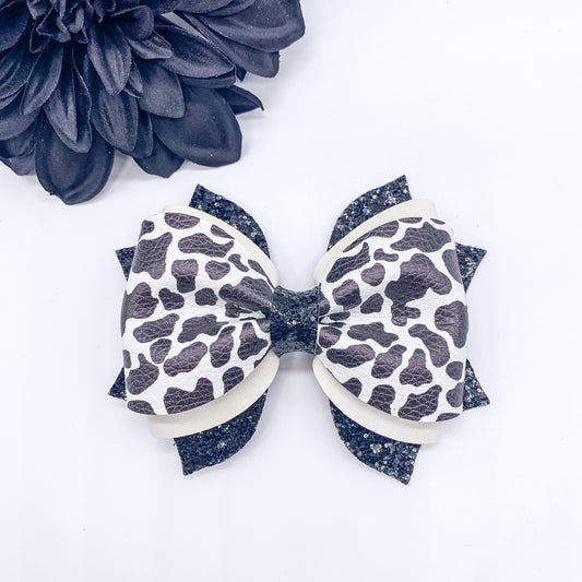 Cow Print Clementine Hair Bow