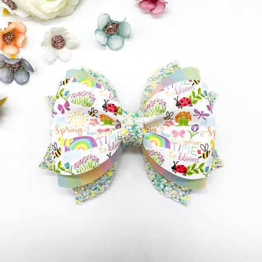 Floral Clementine Hair Bow