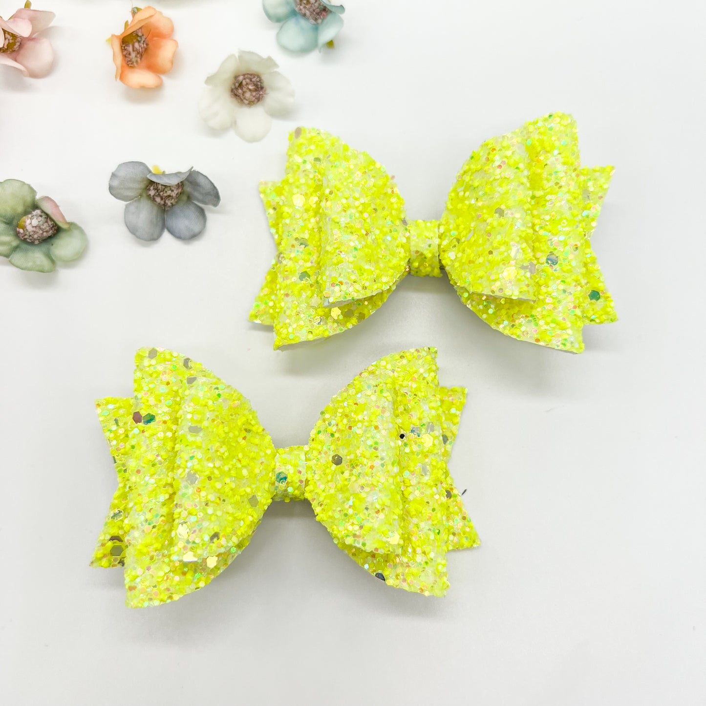 Solid Color Daisy Pigtail Set