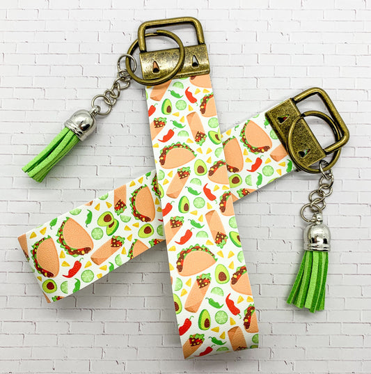 Taco Faux Leather Keychain, Taco Keychain, Cinco de Mayo Keychain