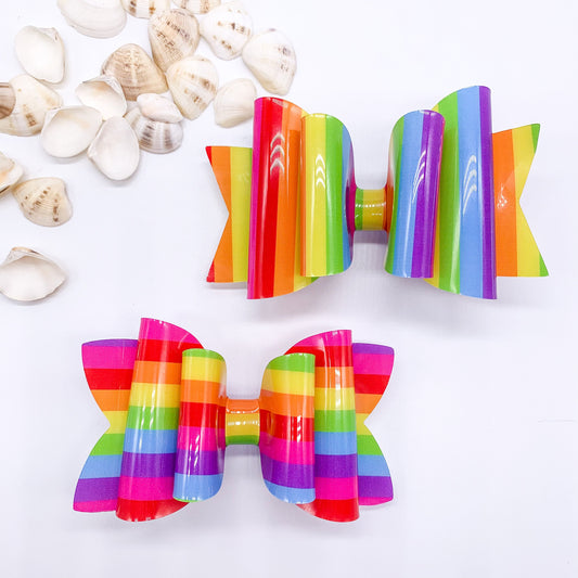 Rainbow Stripes Pool Bow